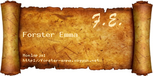 Forster Emma névjegykártya