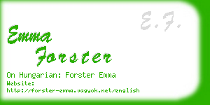 emma forster business card